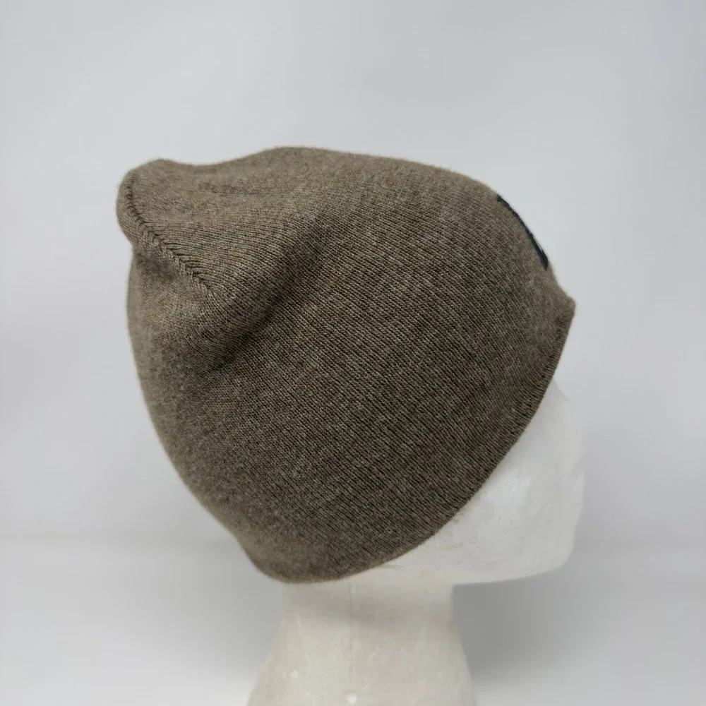 Mountain Hardwear Wool Blend Brown Knit Logo Patch‎ Beanie Hat Unisex OSFM